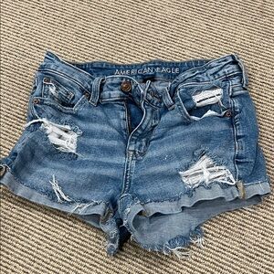 American Eagle Outfitters Ripped Blue Jean Shorts